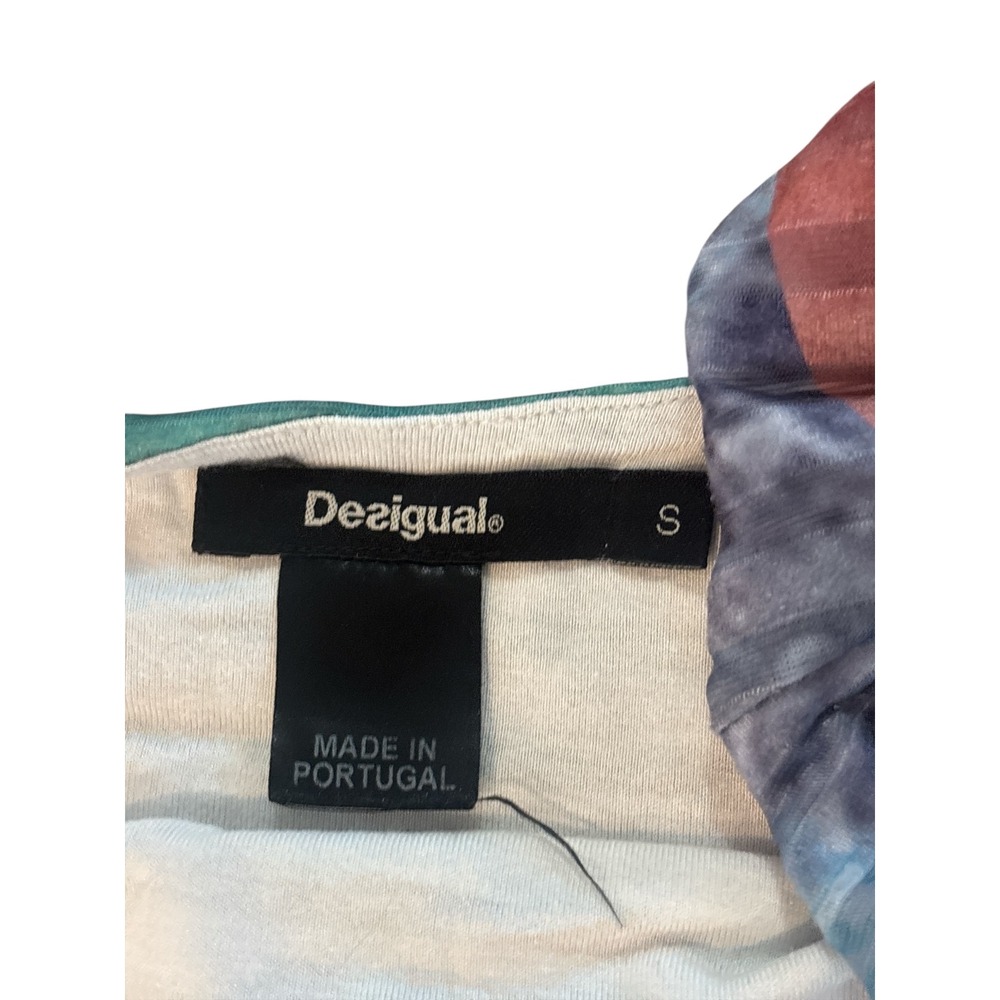 Desigual Multicolor Abstract Art Pleated Geometric Mini Dress Sleeveless Size S - Picture 5 of 8